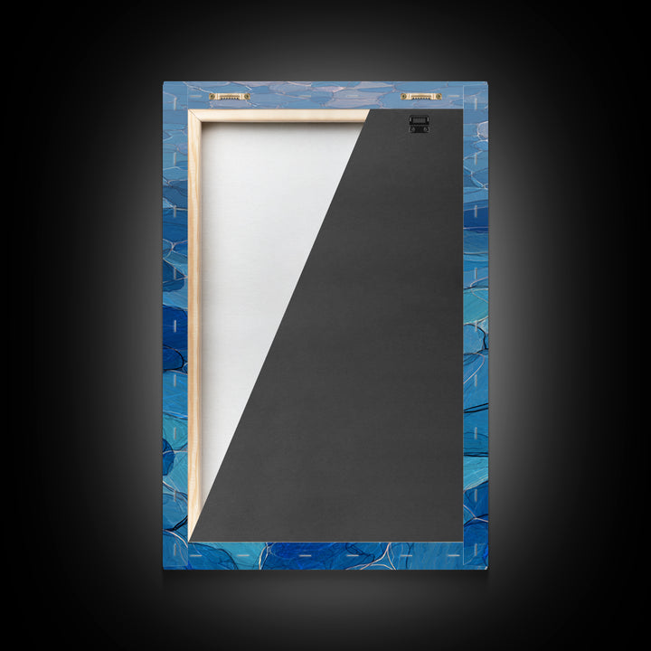 Blue Mosaic Water Path, Framed Canvas Print, Abstract Wall Art, Coastal Modern Decor, Calm Geometric Art For Bedroom And Home