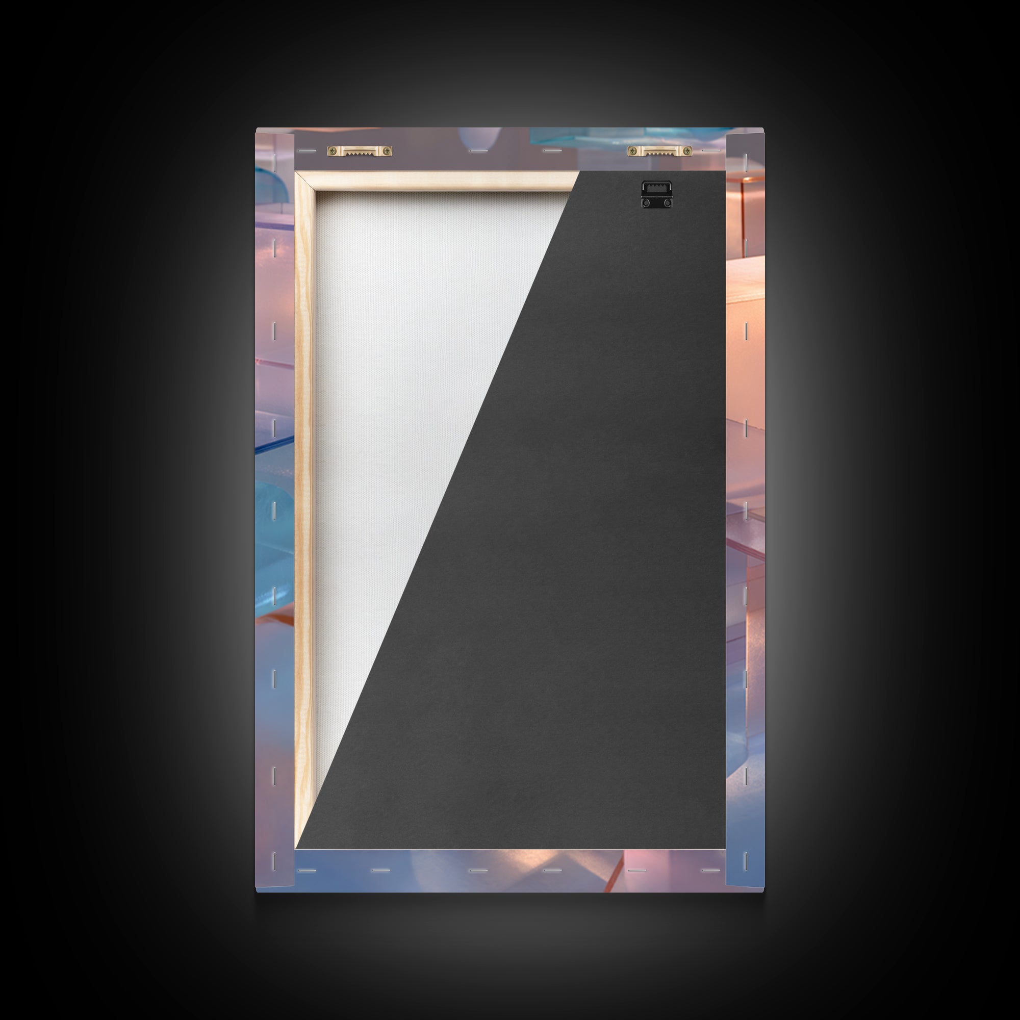 Pastel Glass City Blocks, Canvas Print, Modern Abstract Art, Architectural Wall Decor, Soft Blue Pink Home Office Artwork
