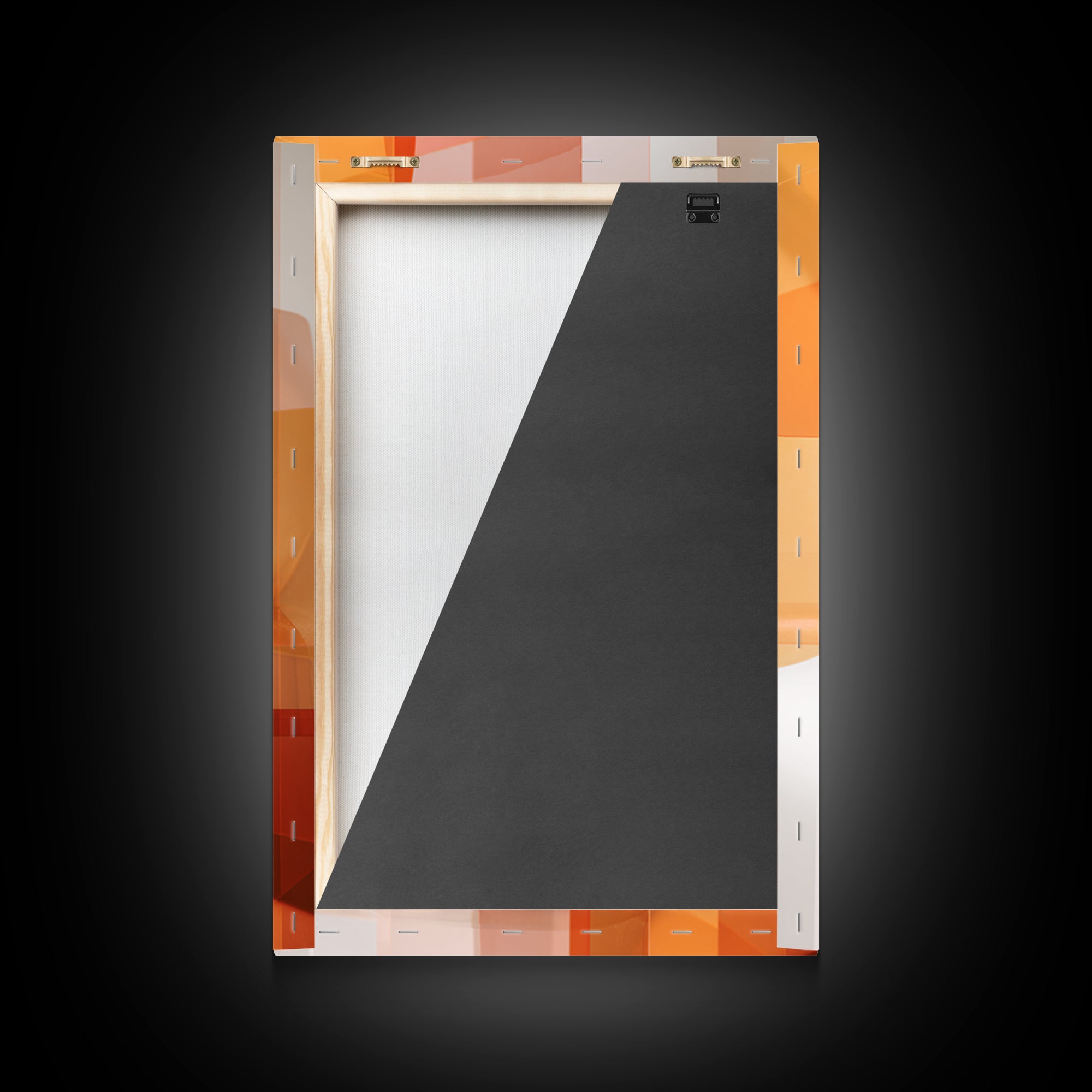 Orange Pink Translucent Shapes, Canvas Print, Modern Geometric Wall Art, Warm Abstract Decor, Mid Century Home Office Poster
