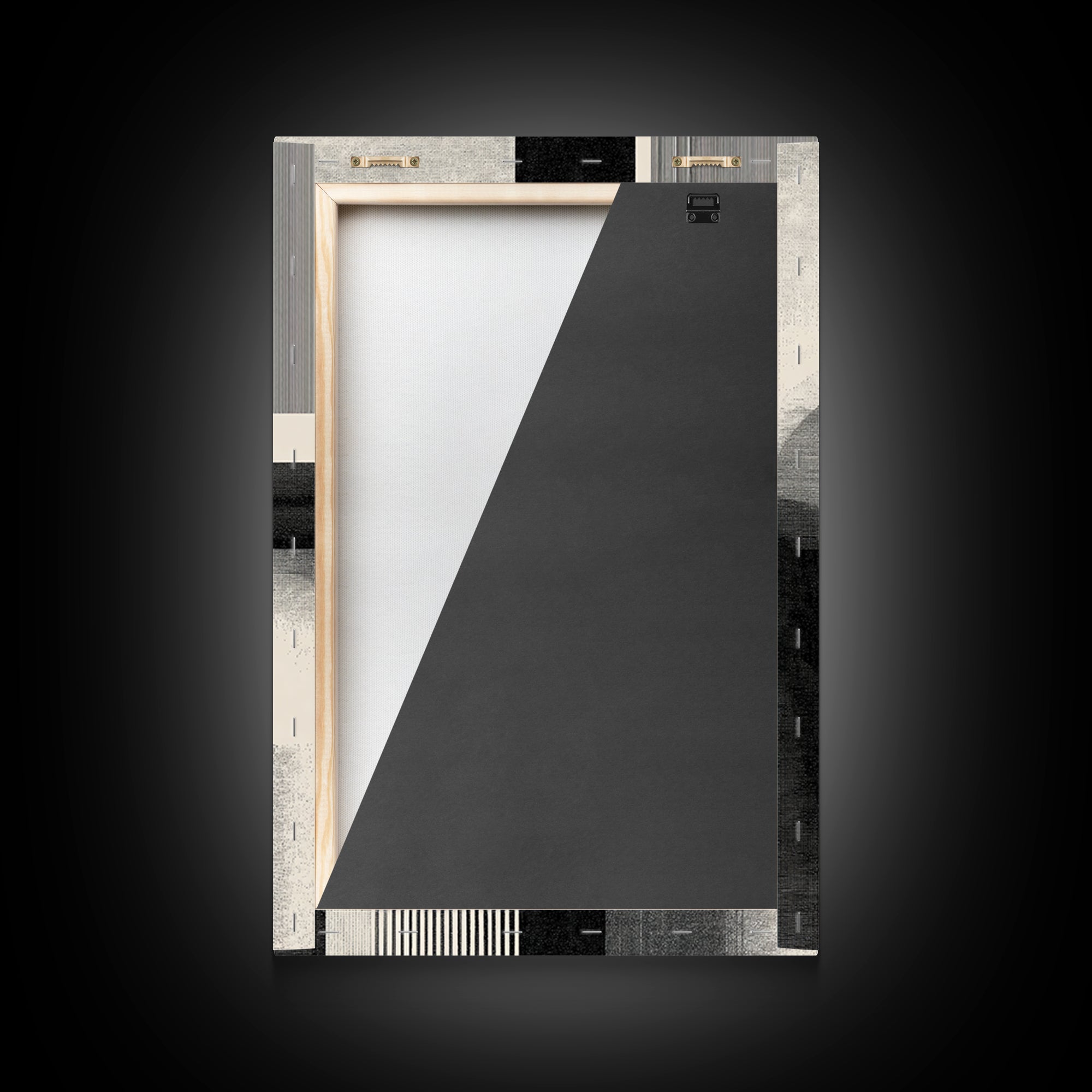 Black White Arch Geometry Canvas Print, Modern Abstract Art, Bauhaus Inspired Wall Decor, Minimalist Office Statement Art