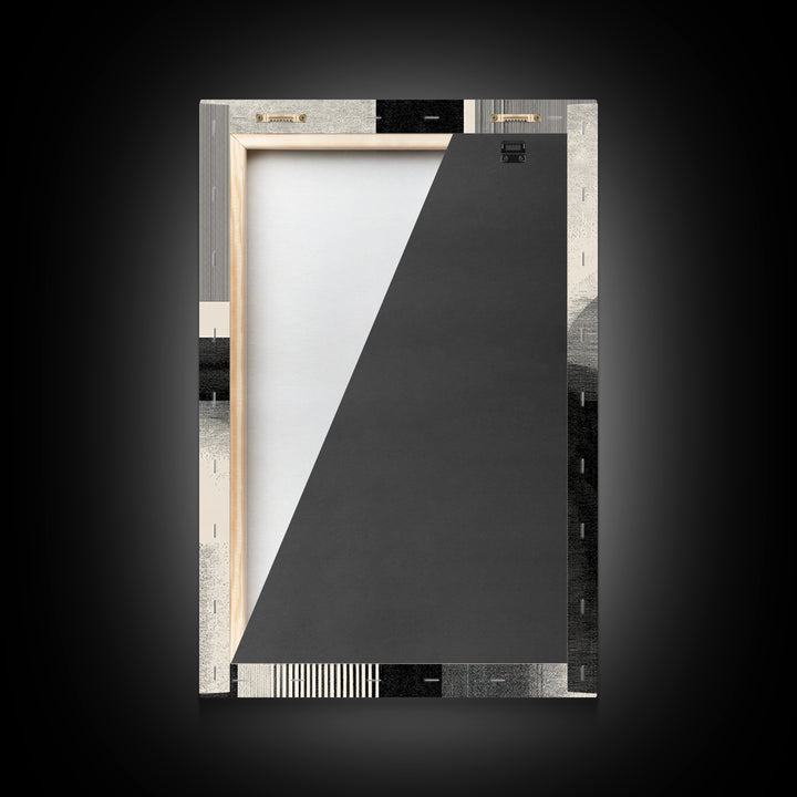 Black White Arch Geometry Canvas Print, Modern Abstract Art, Bauhaus Inspired Wall Decor, Minimalist Office Statement Art