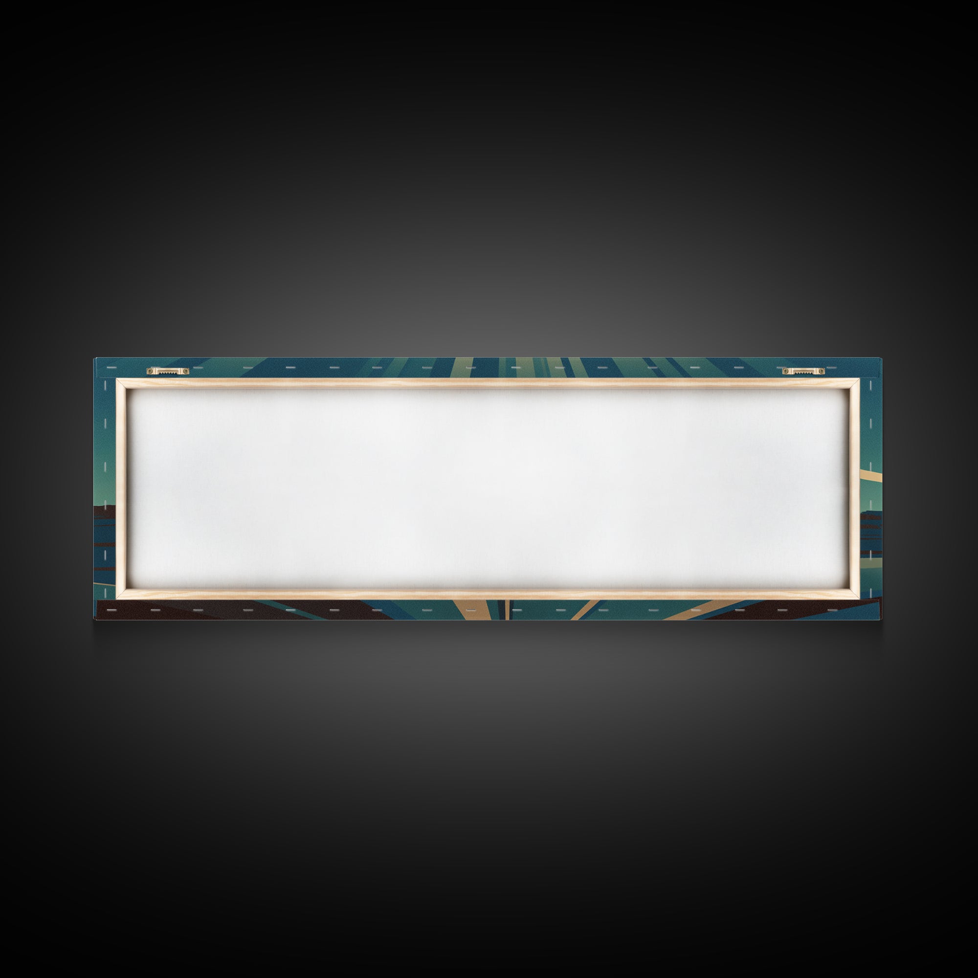 Radiant Teal Highway Horizon Wall Art, Midcentury Modern Art Print, Retro Landscape Poster, Modern Wall Decor For Office