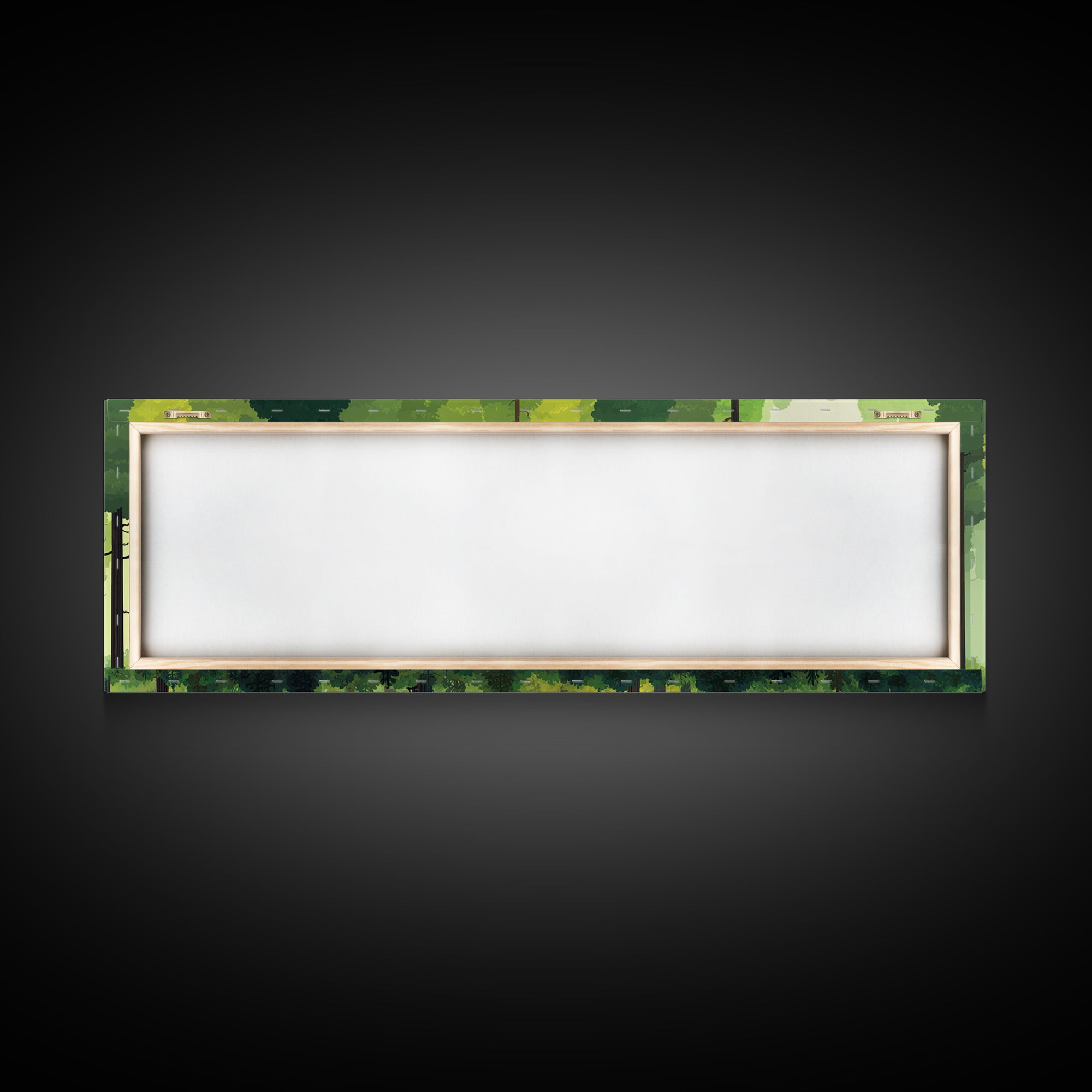 Soft Green Woodland Forest Wall Art, Midcentury Modern Nature Print, Scandinavian Modern Decor, Large Canvas Landscape Art