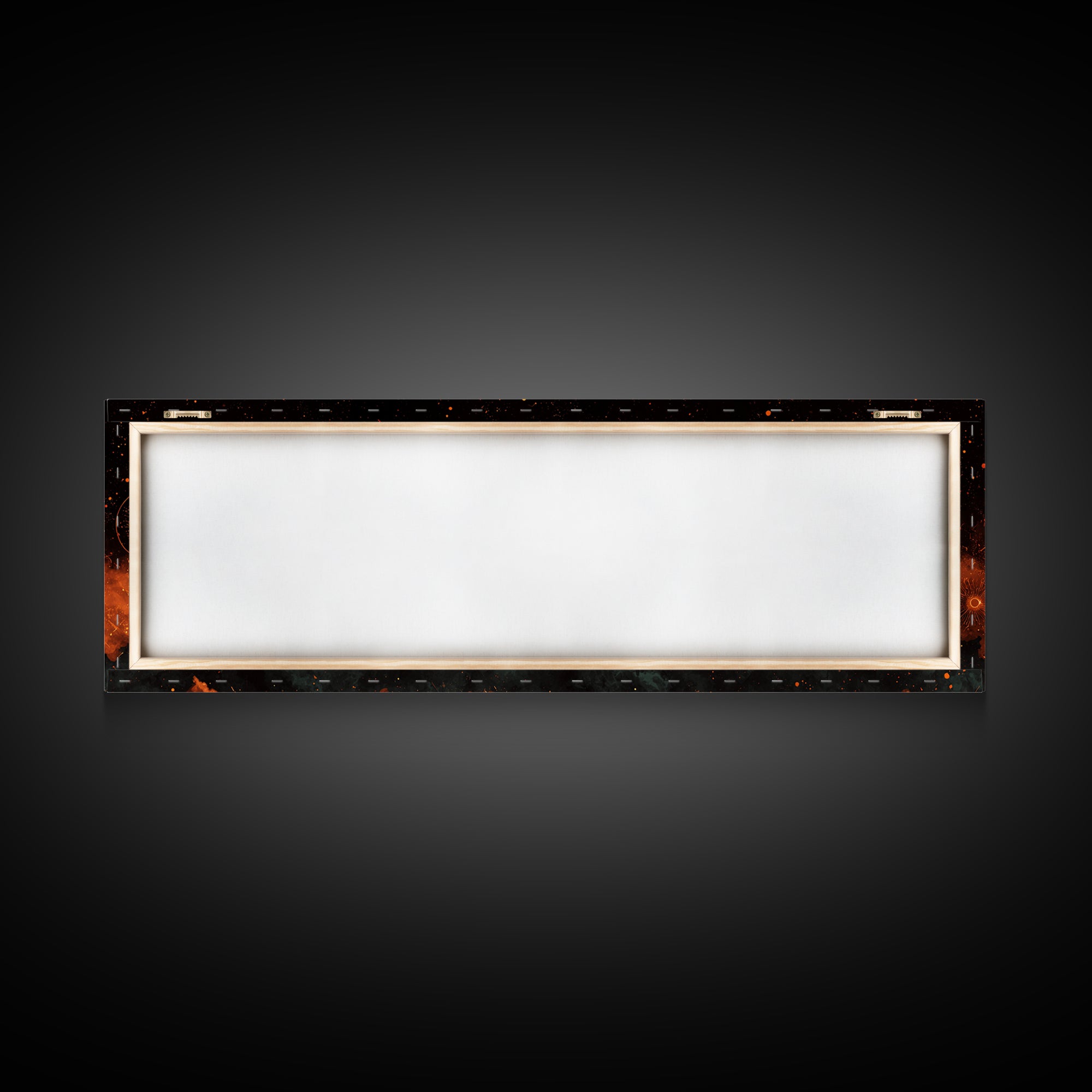 Glowing Orange Cosmic Suns Canvas Print, Space Abstract Wall Art, Modern Retro Poster, Moody Bedroom Office Decor Artwork
