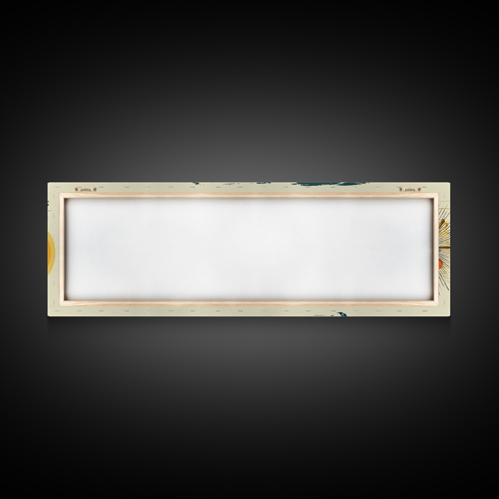 Solar System World Map Wall Art, Midcentury Modern Space Poster, Retro Planetary Lines Framed Canvas Print, Office Decor