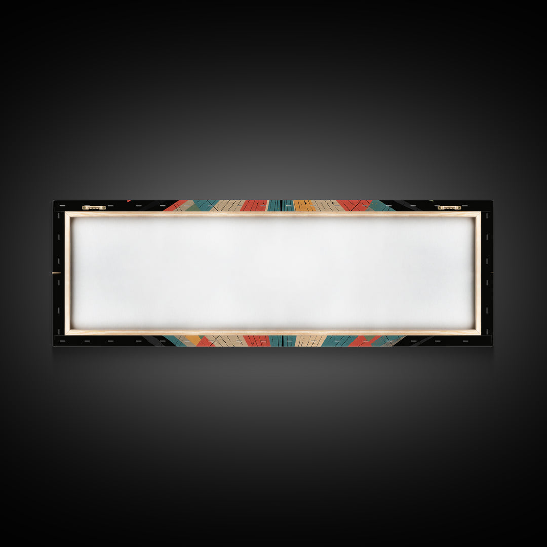 Retro Atomic Target Starburst Wall Art, Midcentury Modern Abstract Print, Geometric MCM Decor, Panoramic Space Age Poster