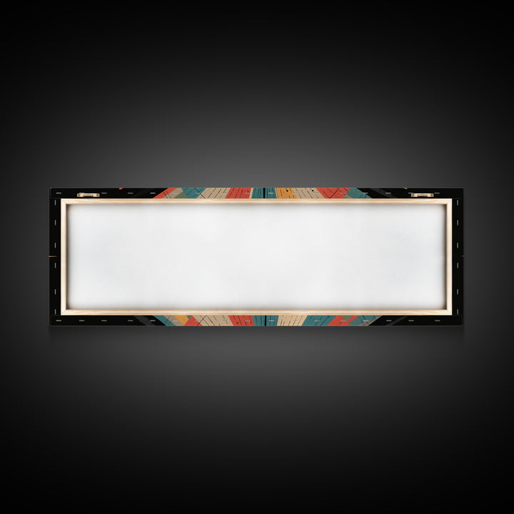 Retro Atomic Target Starburst Wall Art, Midcentury Modern Abstract Print, Geometric MCM Decor, Panoramic Space Age Poster