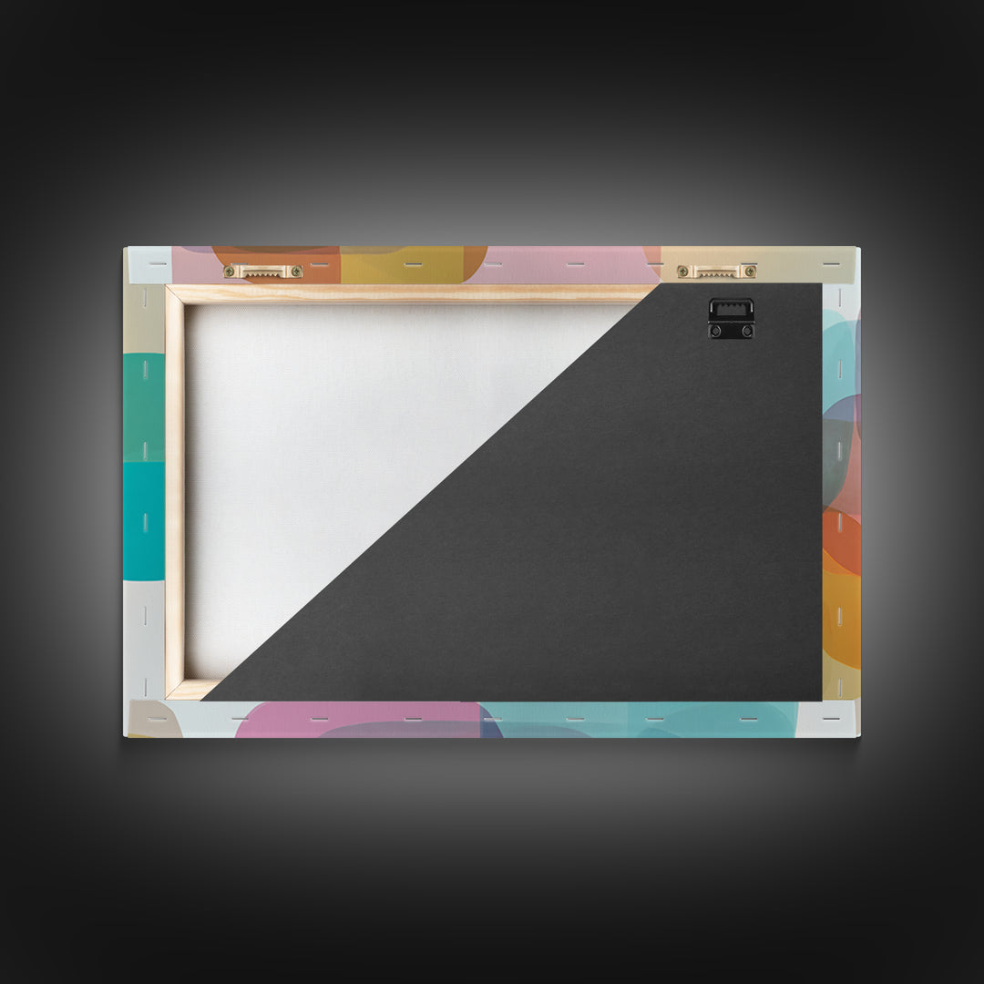 Colorful Translucent Rounded Rectangle Abstract Wall Art, Modern Geometric Art Print, Pink Teal Bauhaus Home Decor Poster