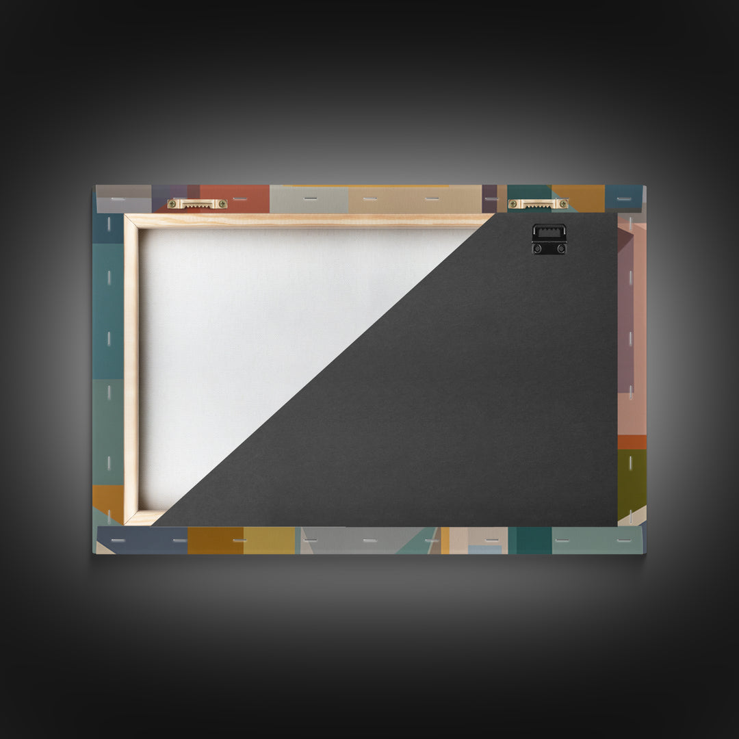 Pastel Abstract Hallway Canvas Print, Midcentury Modern, Geometric Poster, Modern Wall Decor, Minimalist Decor, Home Office Art