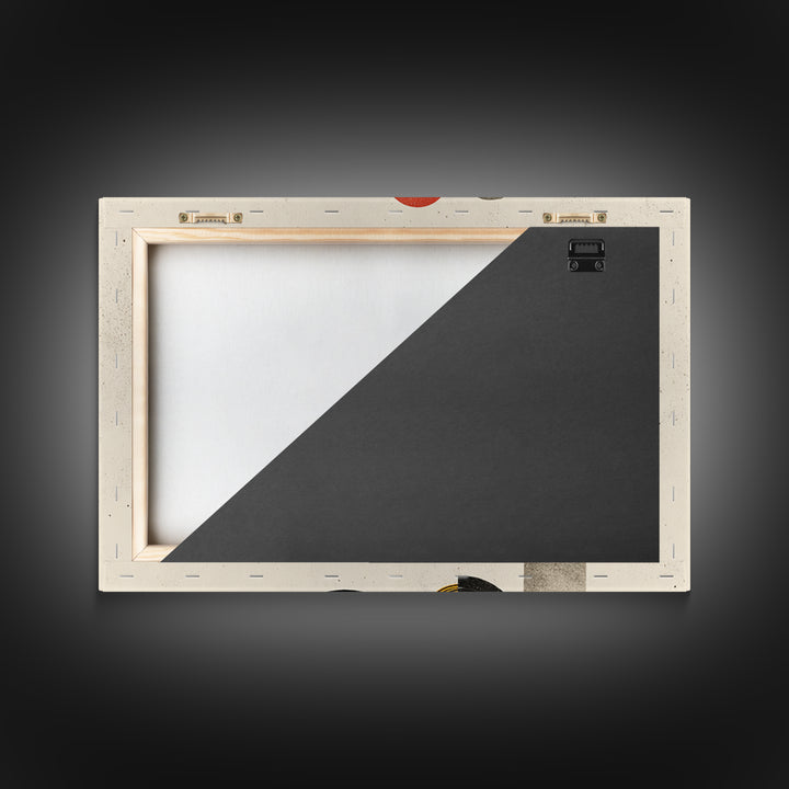 Warm Bauhaus Circles Canvas Print, Midcentury Modern Wall Art, Geometric Abstract Art, Retro Orange Black Home Decor Print Gift