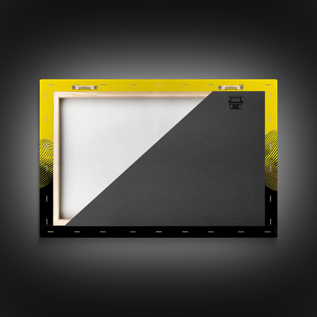 Yellow Black Waveform Wall Art, Minimalist Abstract Canvas Print, Modern Geometric Art, Office Decor, Statement Wall Decor