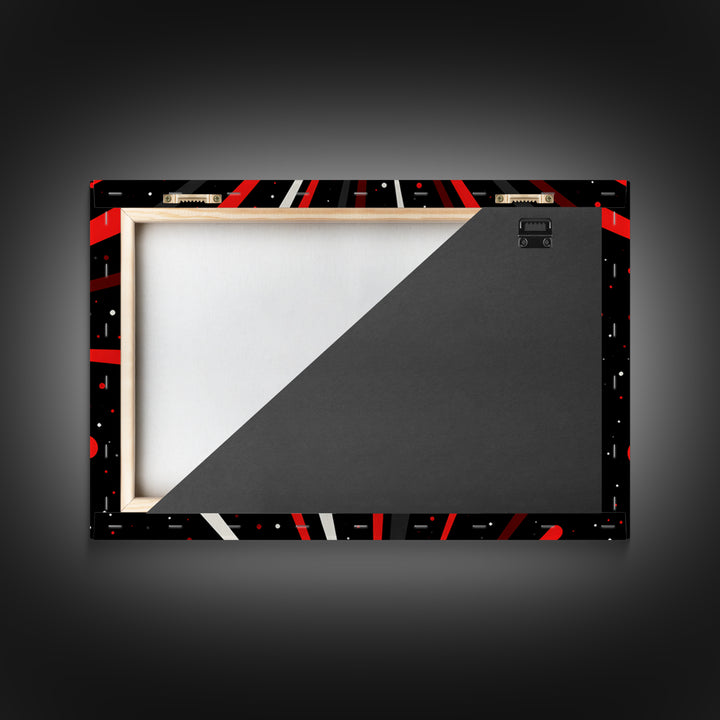 Red Warp Speed Starburst Canvas Print, Sci Fi Wall Art, Retro Wall Decor, Modern Abstract Art, Black Space Poster Gift For Him