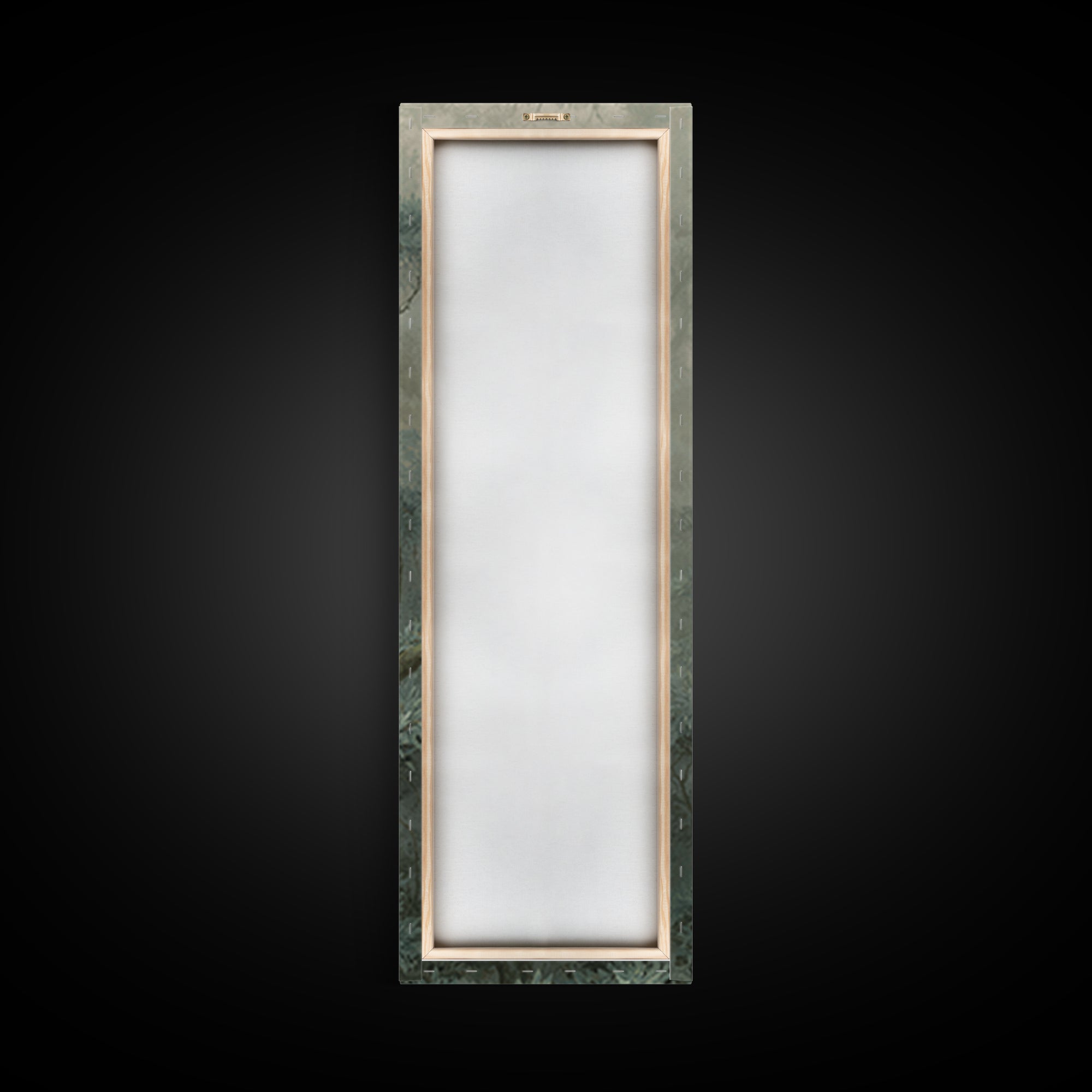 White Crane in Quiet Morning Mist Framed Canvas Print, Meditation Art, Abstract Wall Art, Living Room Decor, Stillness, MED-1x3-52