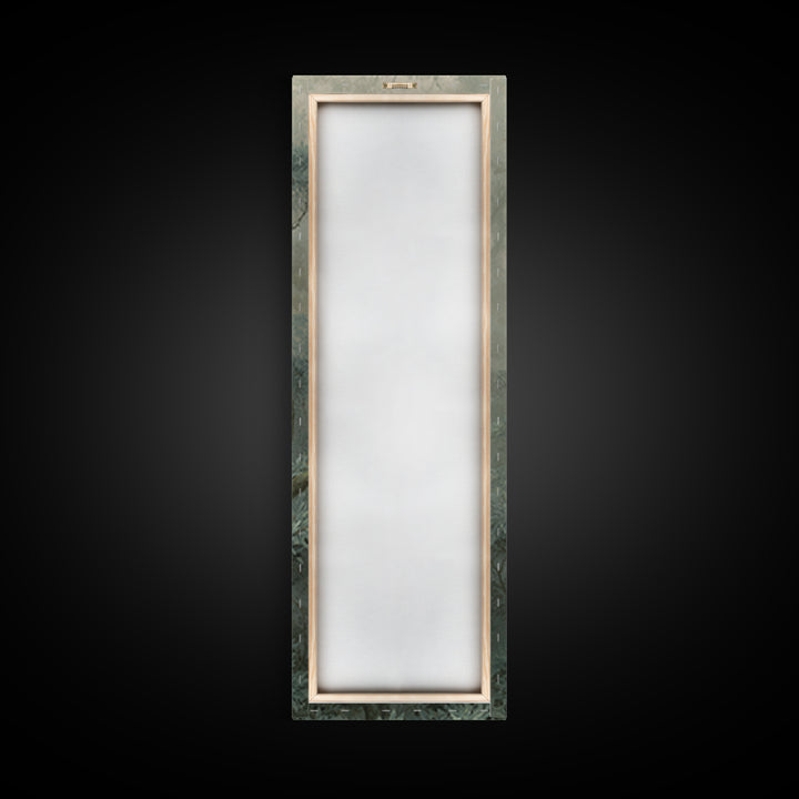 White Crane in Quiet Morning Mist Framed Canvas Print, Meditation Art, Abstract Wall Art, Living Room Decor, Stillness, MED-1x3-52