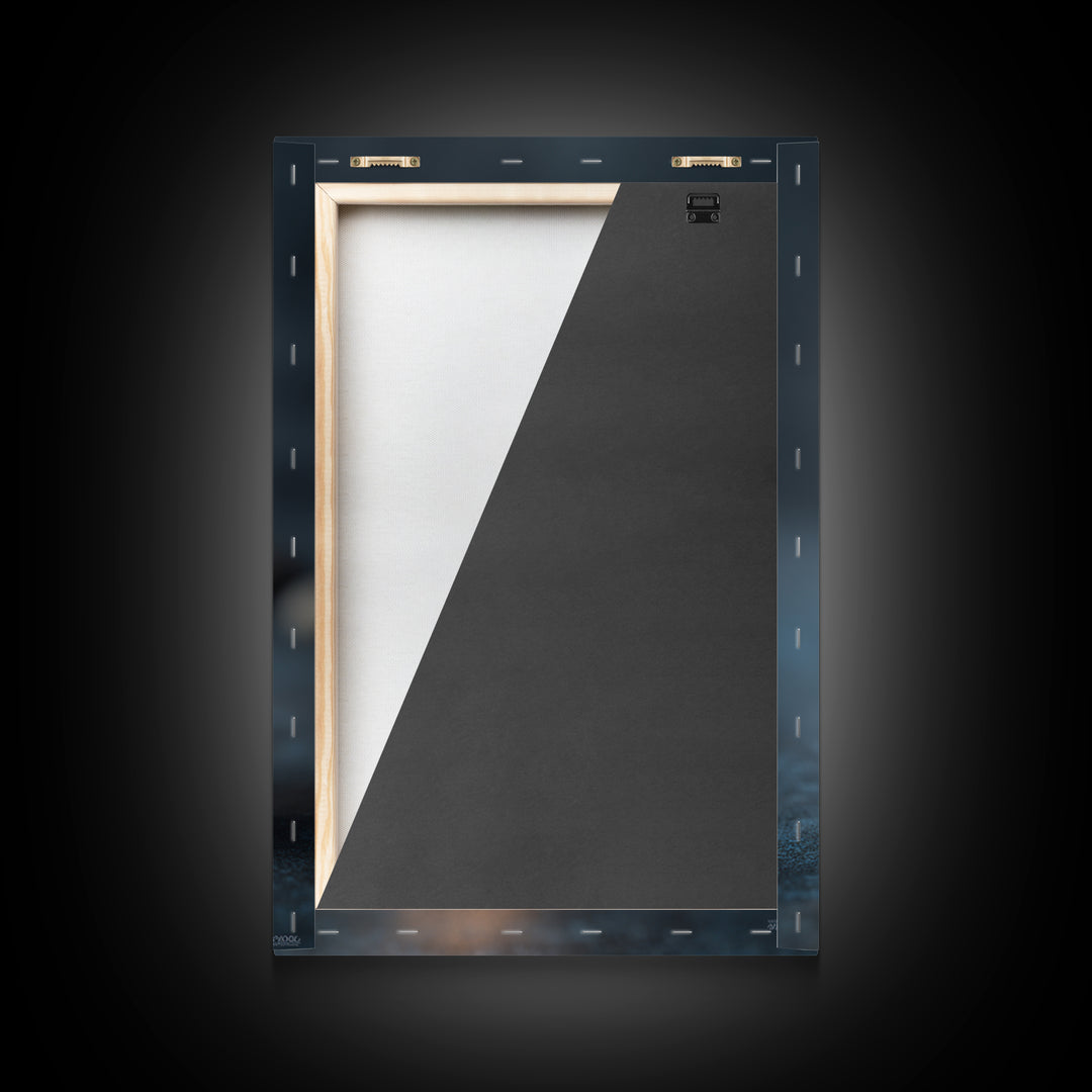 Minimal Candle Flame on Dark Background Framed Canvas Print, Meditation Art, Wall Decor, Living Room Decor, Fine Art, Stillness, MED-2x3-46