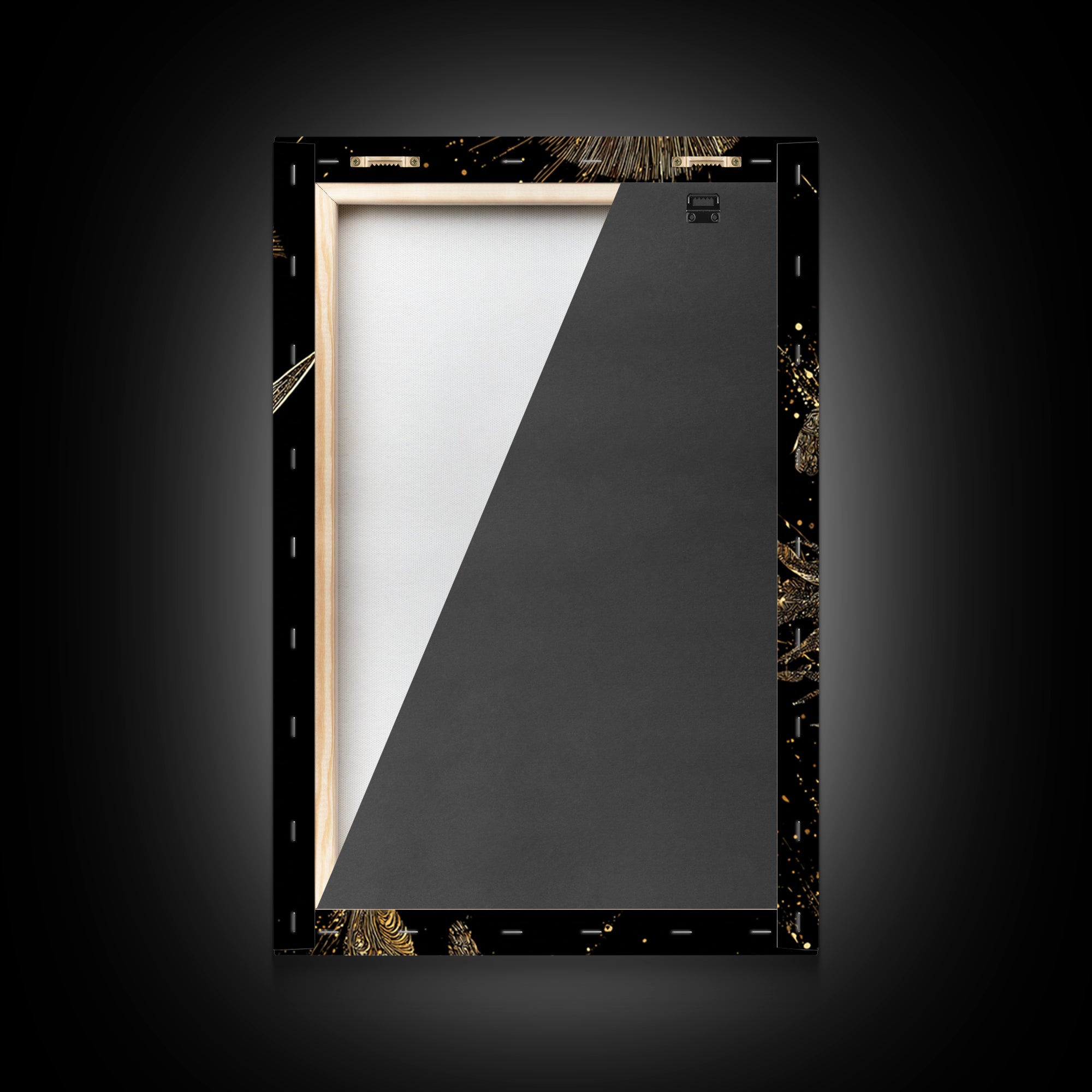 Charging Gladiator Gold Canvas Print, Warrior In Action Art On Canvas, Real Wood Frame Décor, Ancient Mythology Artwork