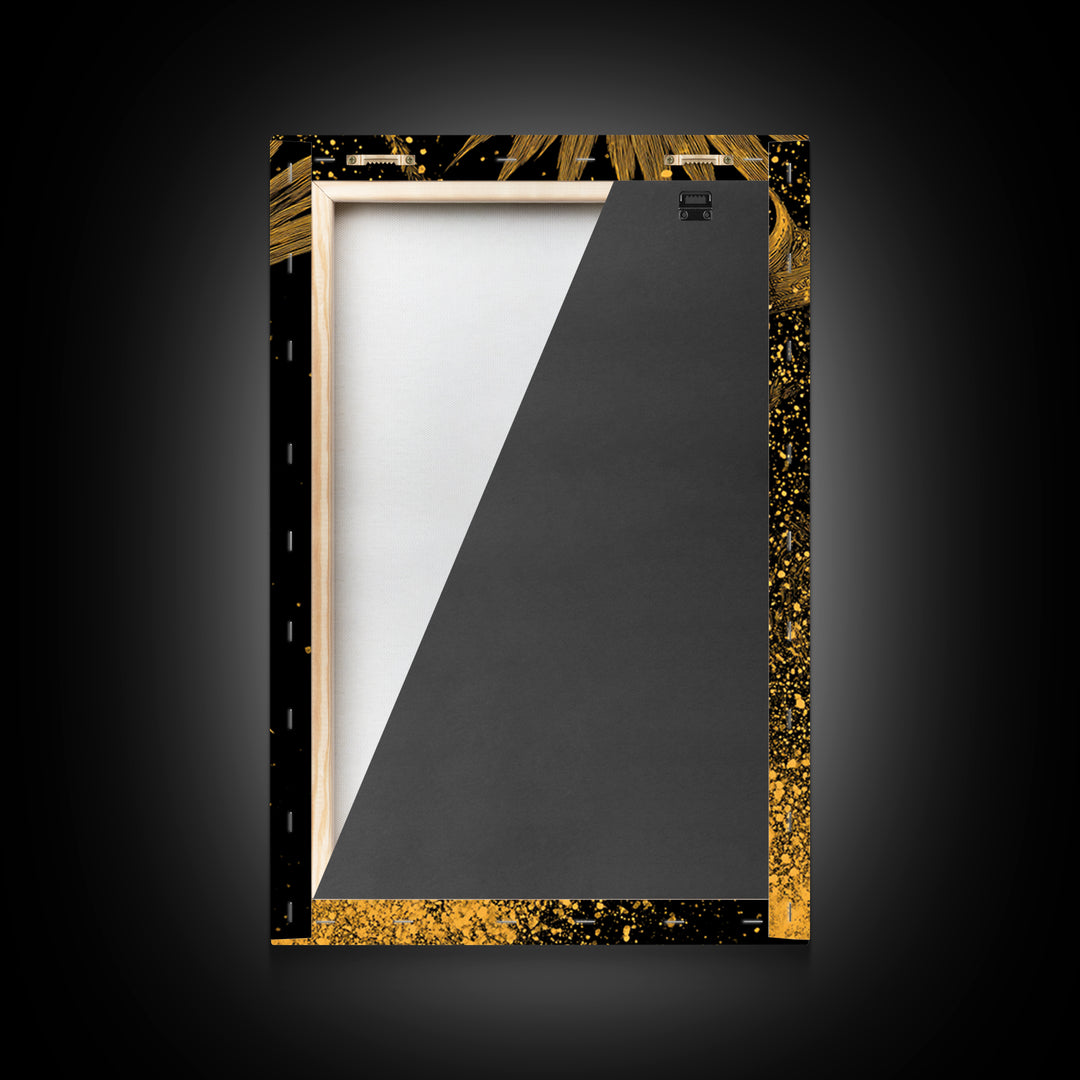 Epic Spartan Gold Canvas Art, Ancient Battle Warrior Canvas Print, Real Wood Frame Wall Décor, Heroic Mythology Statement Artwork