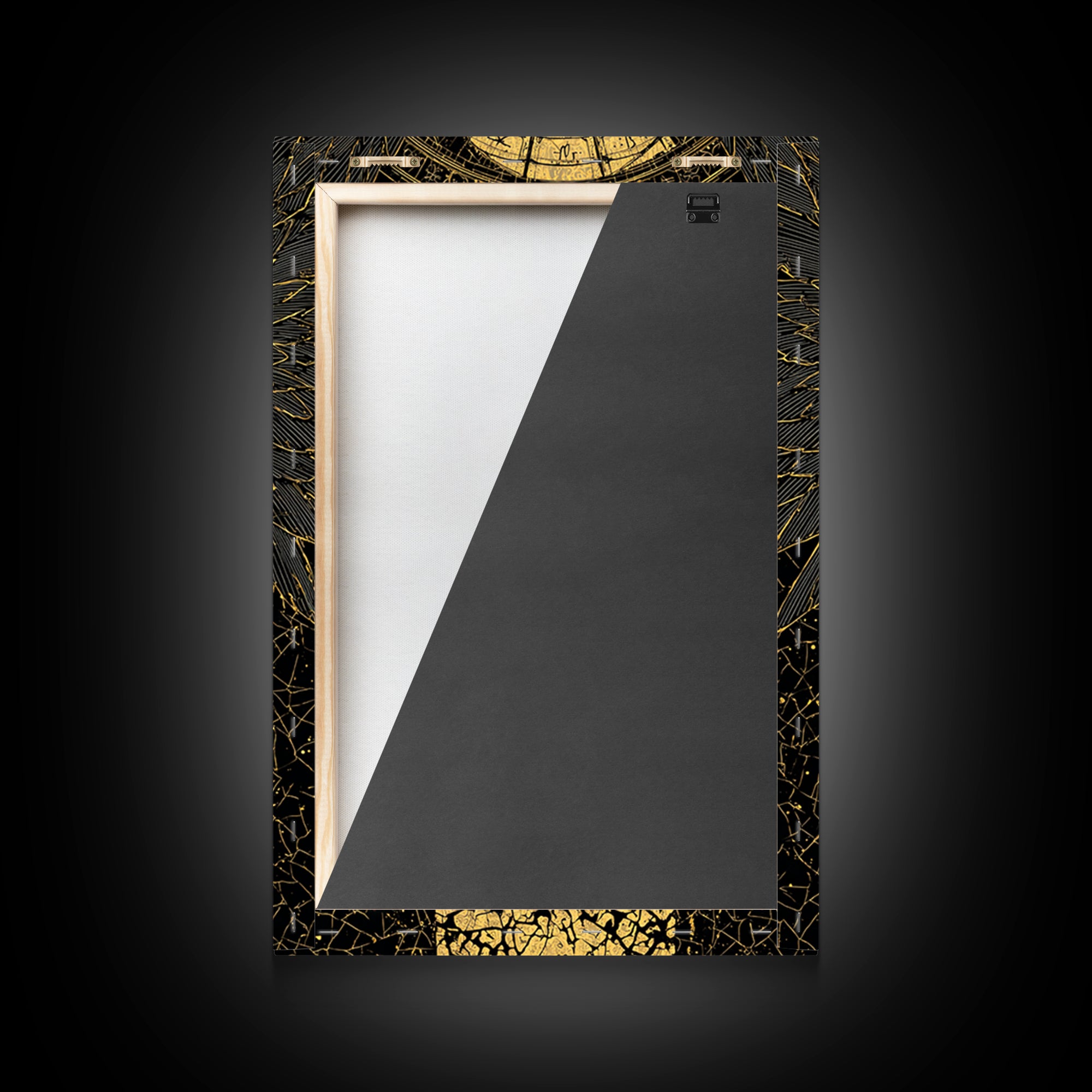 Ascendant Angel Gold Canvas Print, Winged Warrior Art On Canvas, Real Wood Frame Wall Décor, Celestial Divine Statement Artwork