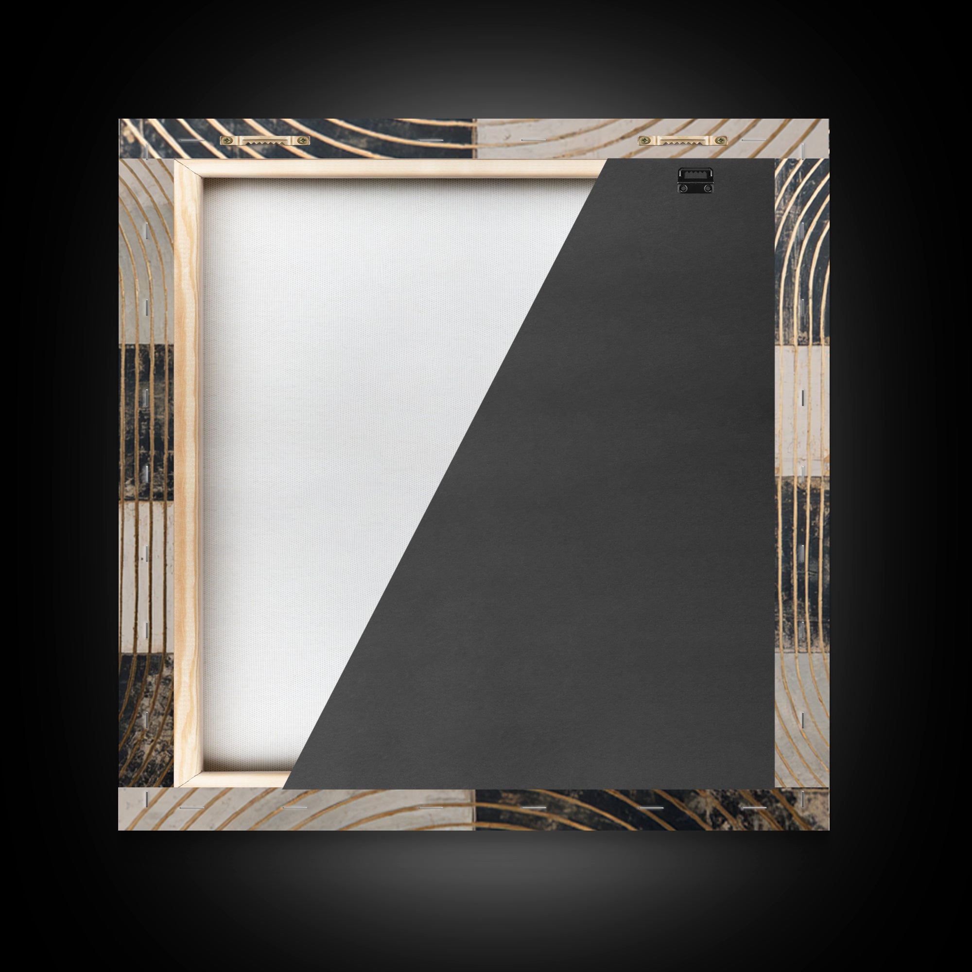 Single Gold Line Curve on Charcoal Canvas Print, Minimalist Art, Gallery Decor, Living Room Decor, Fine Art, Minimal, MIN-1x1-17