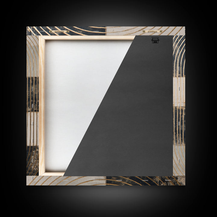 Single Gold Line Curve on Charcoal Canvas Print, Minimalist Art, Gallery Decor, Living Room Decor, Fine Art, Minimal, MIN-1x1-17