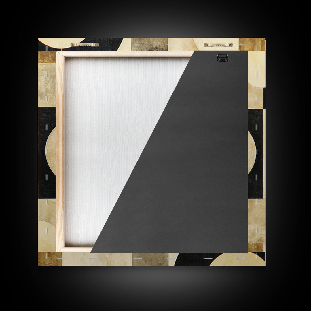Single Black Circle on Warm Ivory Ground Canvas Print, Minimalist Art, Room Decor, Living Room Decor, Fine Art, Minimal, MIN-1x1-49