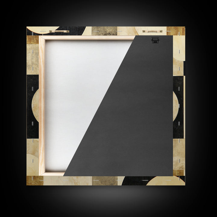 Single Black Circle on Warm Ivory Ground Canvas Print, Minimalist Art, Room Decor, Living Room Decor, Fine Art, Minimal, MIN-1x1-49