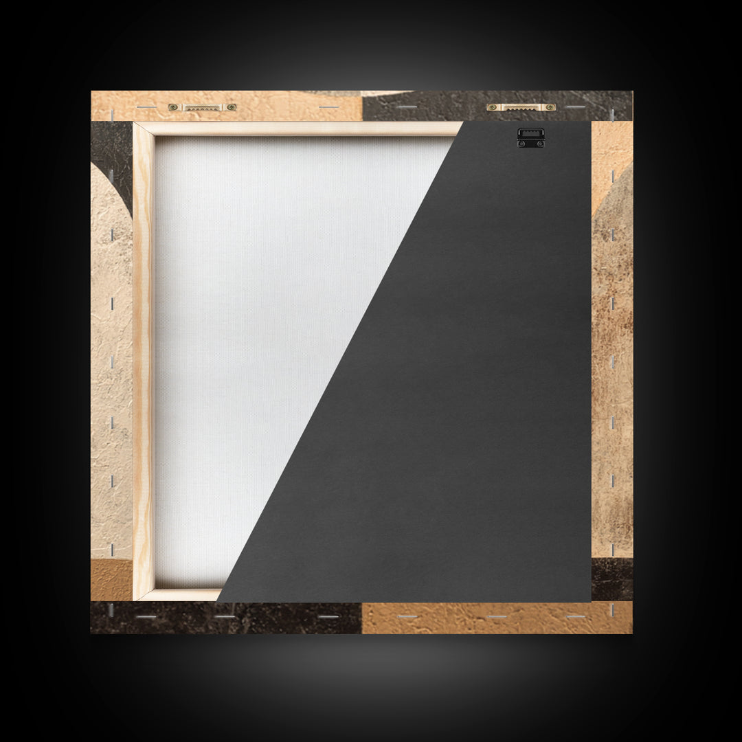 Monochrome Arch and Shadow Composition Framed Canvas Print, Minimalist Art, Digital Wall Art, Living Room Decor, Minimal, MIN-1x1-56