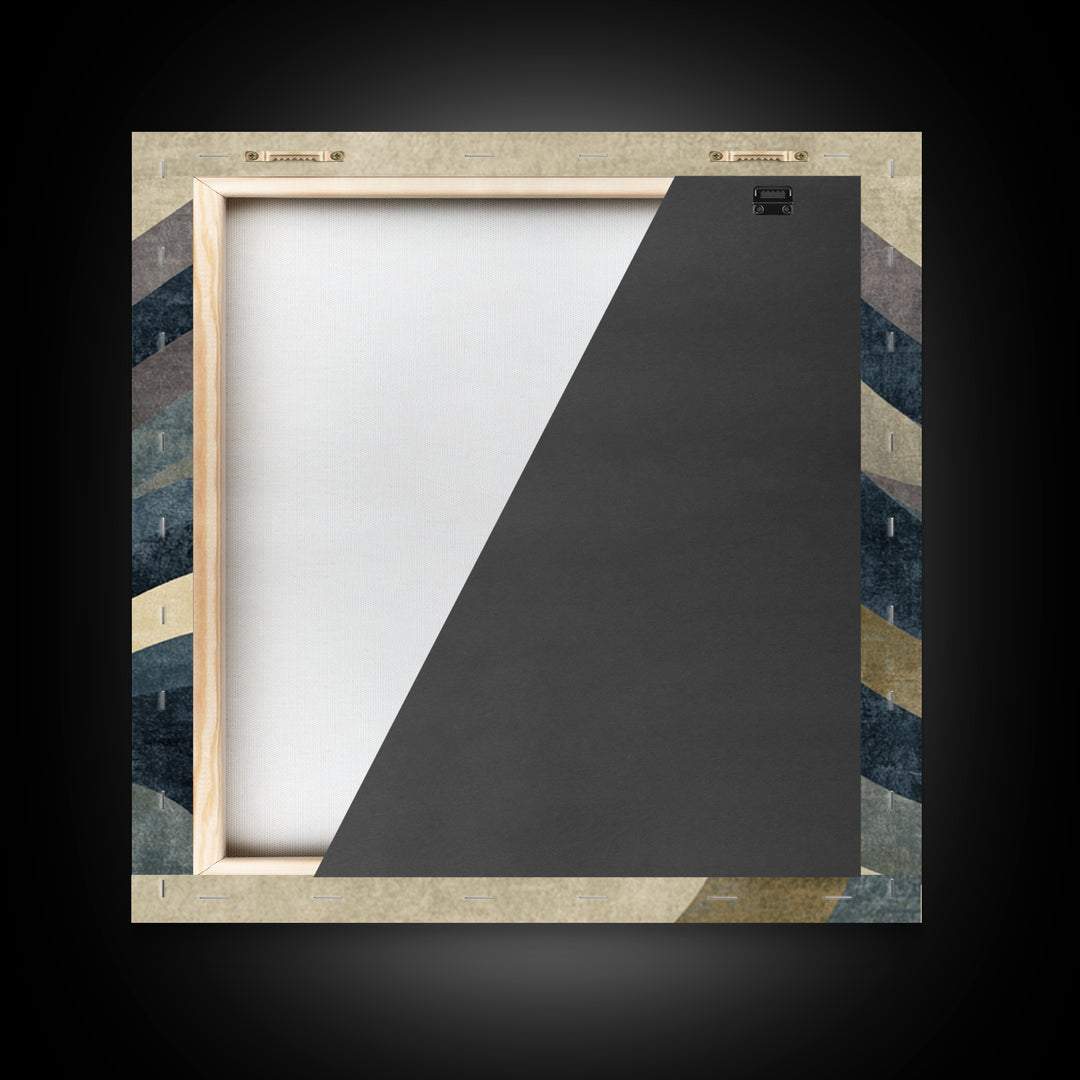 Minimal Abstract Wave Line Framed Canvas Print, Minimalist Art, Boho Decor, Living Room Decor, Minimal, Digital Prints, MIN-1x1-61