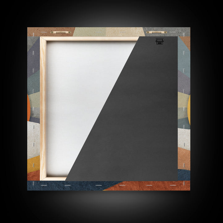 Simple Geometric Sun Framed Canvas Print, Minimalist Art, Neutral Decor, Living Room Decor, Fine Art, Minimal, Home Decor, MIN-1x1-63