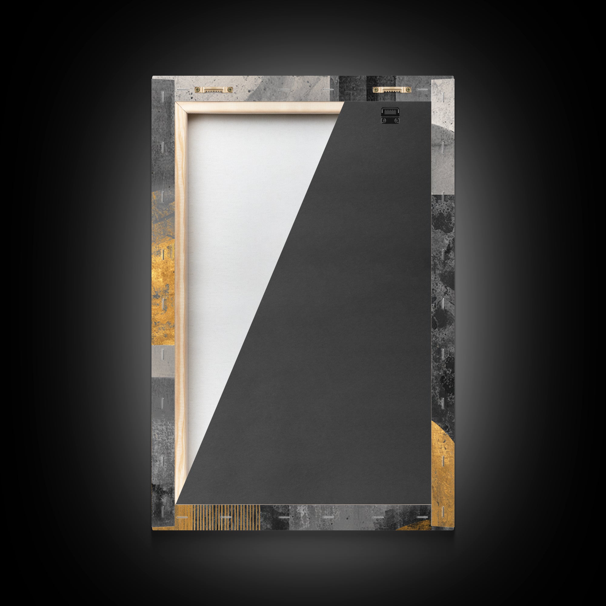 Single Gold Line Curve on Charcoal Framed Canvas Print, Minimalist Art, Art Print, Living Room Decor, Fine Art, Minimal, MIN-2x3-1