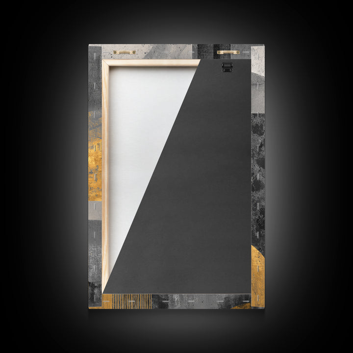 Single Gold Line Curve on Charcoal Framed Canvas Print, Minimalist Art, Art Print, Living Room Decor, Fine Art, Minimal, MIN-2x3-1