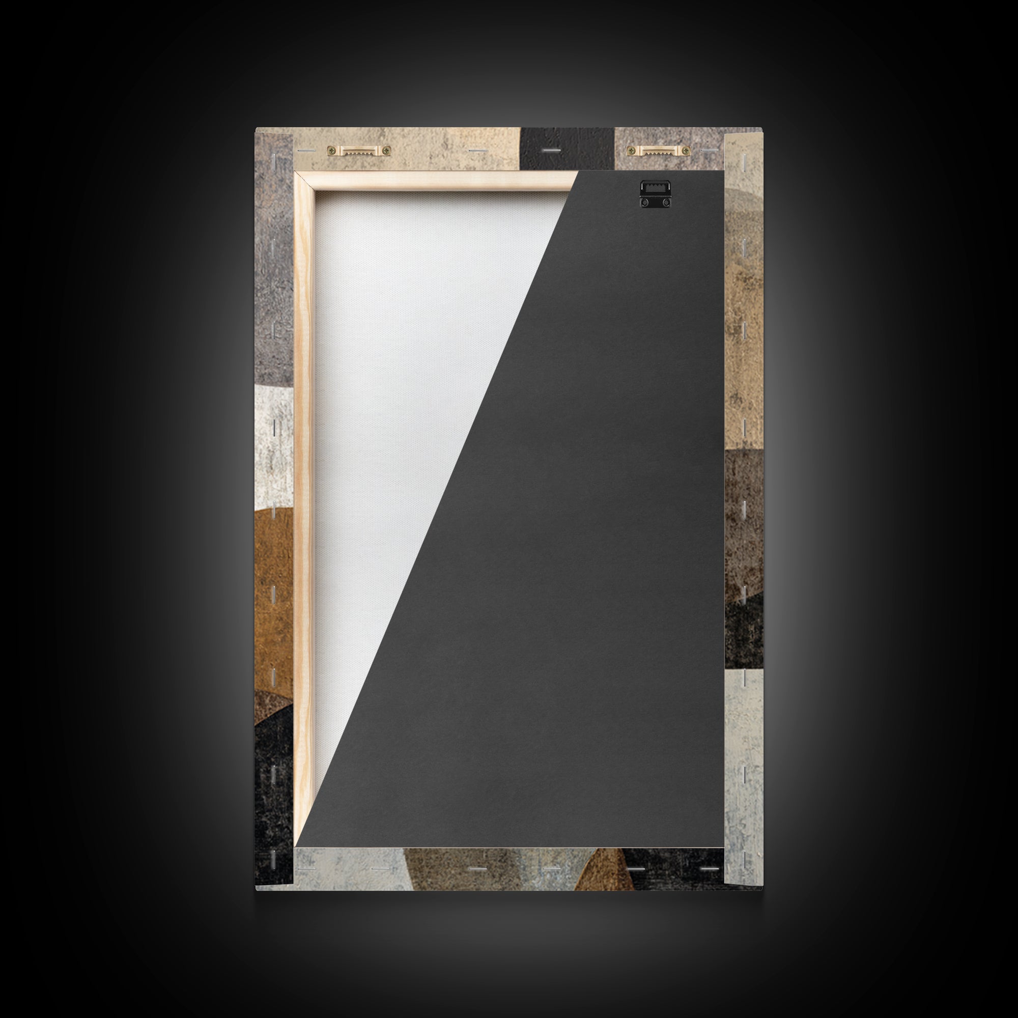 Single Gold Line Curve on Charcoal Canvas Print, Minimalist Art, Movie Poster, Living Room Decor, Abstract Art, Minimal, MIN-2x3-49