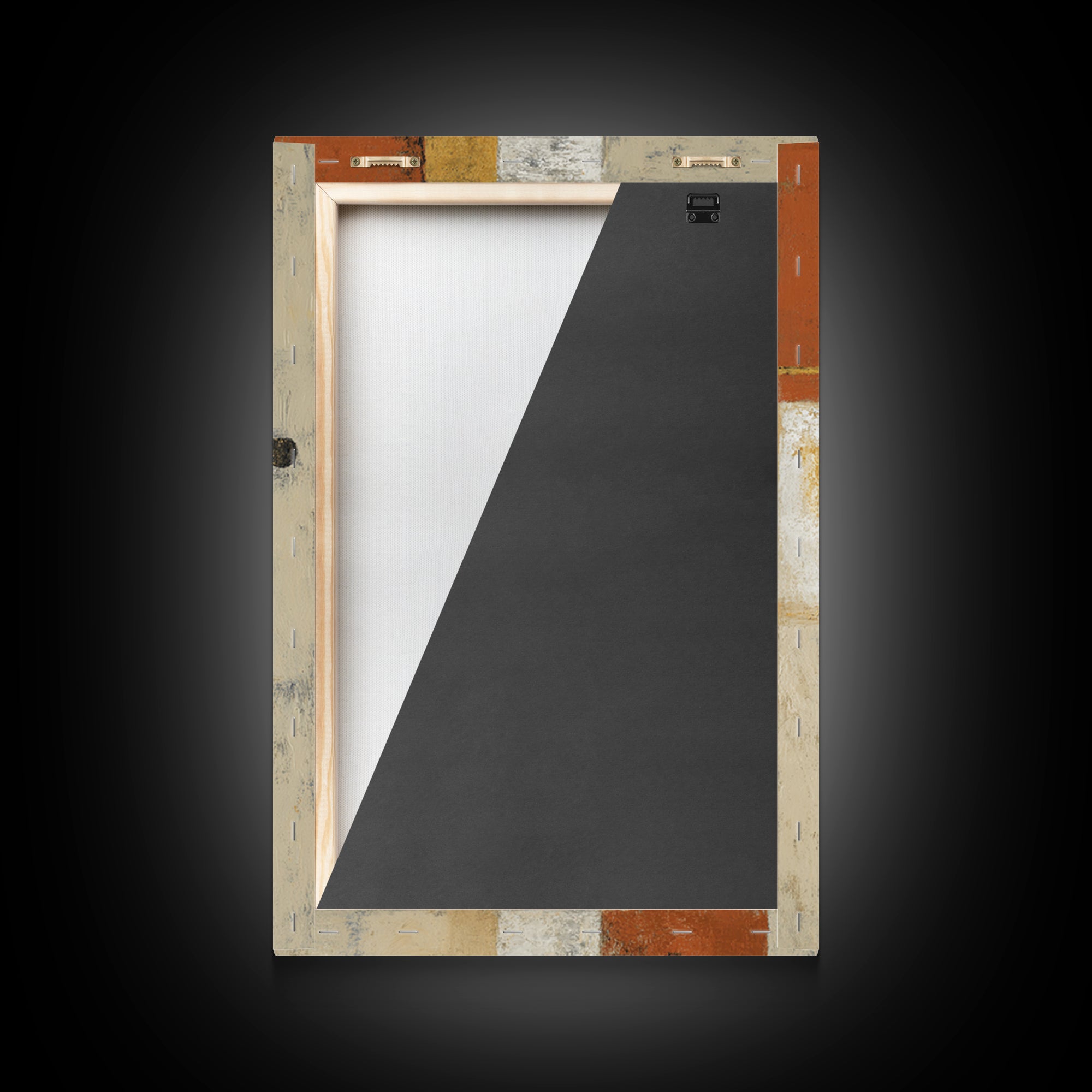 Single Black Circle on Warm Ivory Ground Canvas Print, Minimalist Art, Abstract Wall Art, Living Room Decor, Oil Painting, MIN-2x3-57