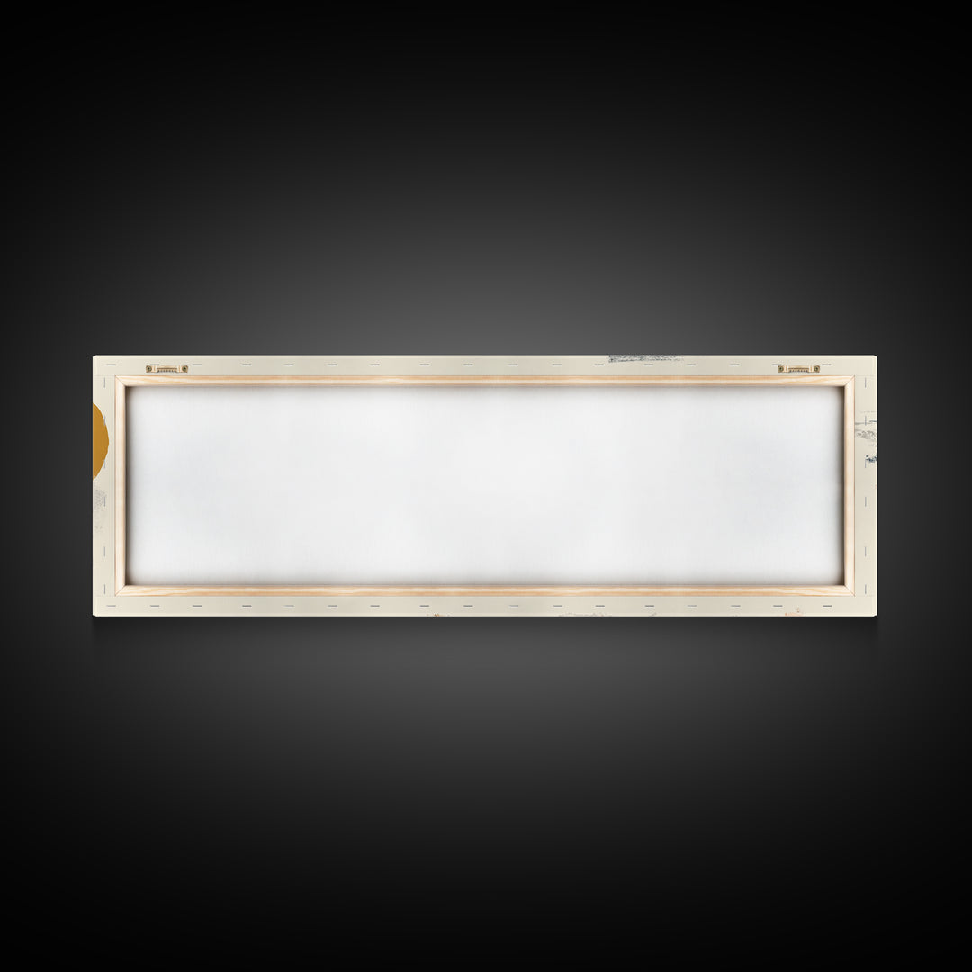 Single Black Circle on Warm Ivory Ground Framed Canvas Print, Minimalist Art, Unique Wall Art, Living Room Decor, Minimal, MIN-3x1-17