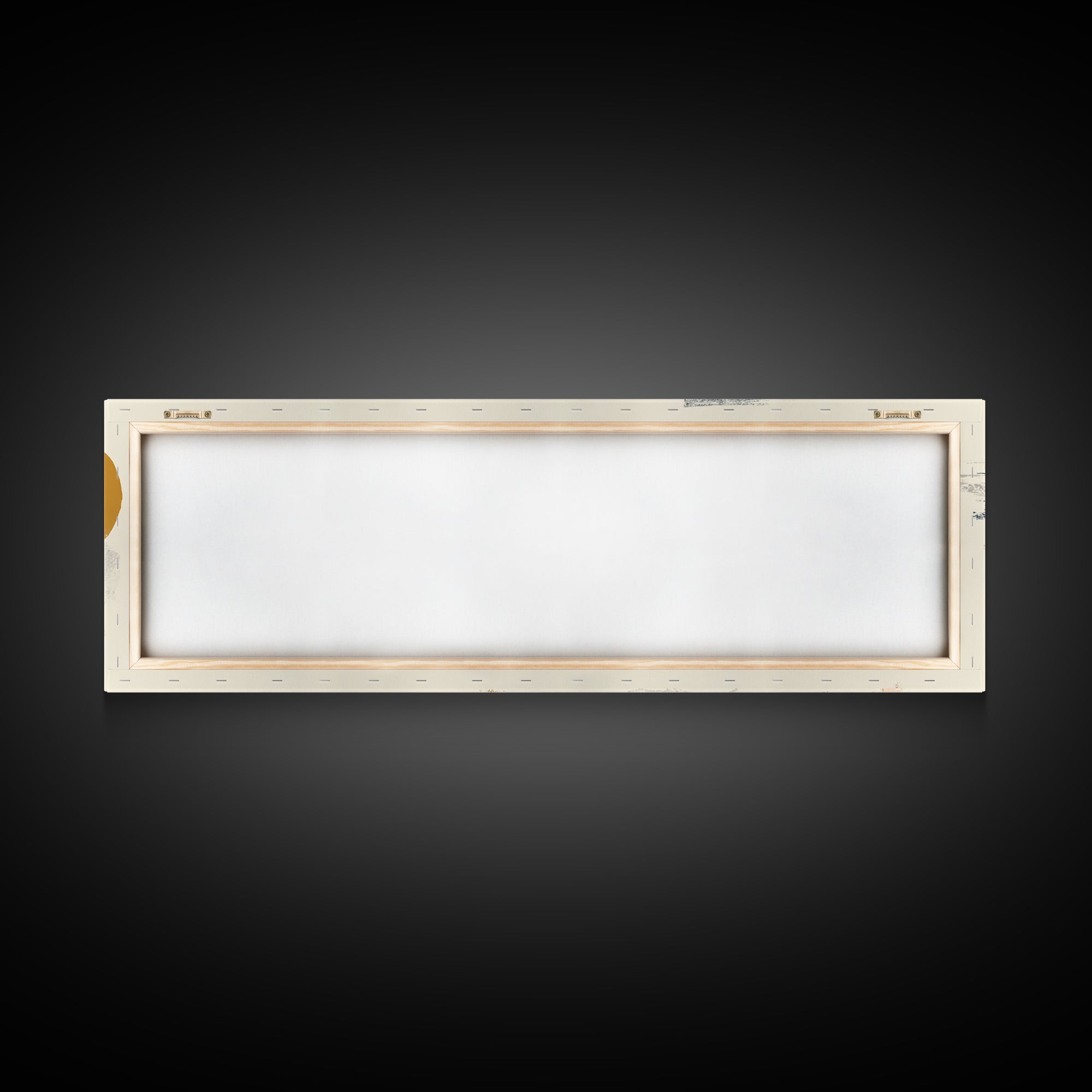 Single Black Circle on Warm Ivory Ground Framed Canvas Print, Minimalist Art, Unique Wall Art, Living Room Decor, Minimal, MIN-3x1-17