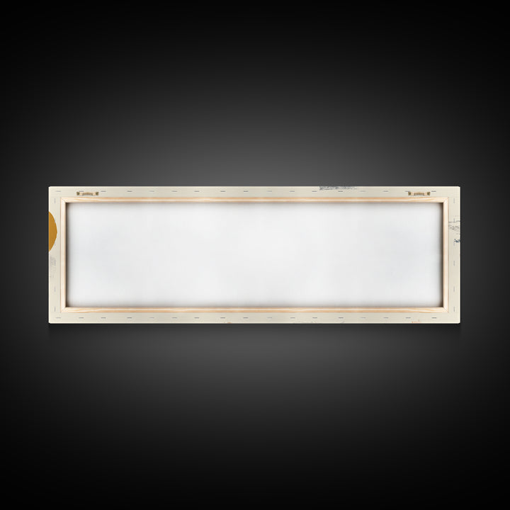 Single Black Circle on Warm Ivory Ground Framed Canvas Print, Minimalist Art, Unique Wall Art, Living Room Decor, Minimal, MIN-3x1-17