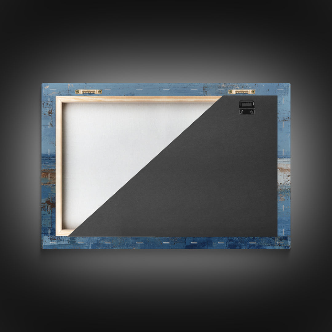 Simple Blue Horizon Framed Canvas Print, Minimalist Art, Black Art, Living Room Decor, Oil Painting, Minimal, MIN-3x2-10