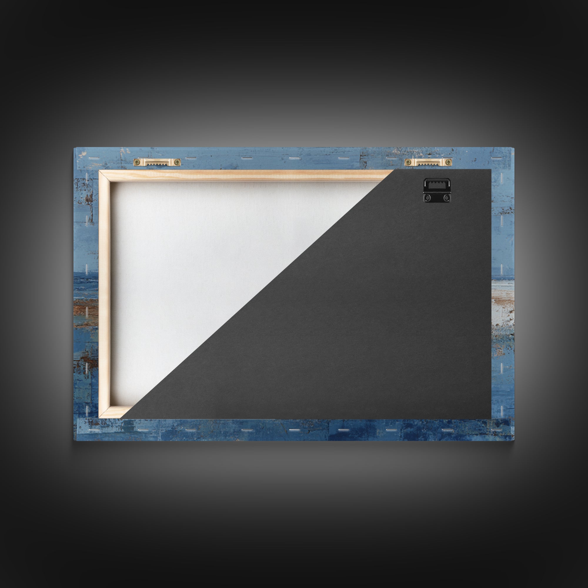 Simple Blue Horizon Framed Canvas Print, Minimalist Art, Black Art, Living Room Decor, Oil Painting, Minimal, MIN-3x2-10