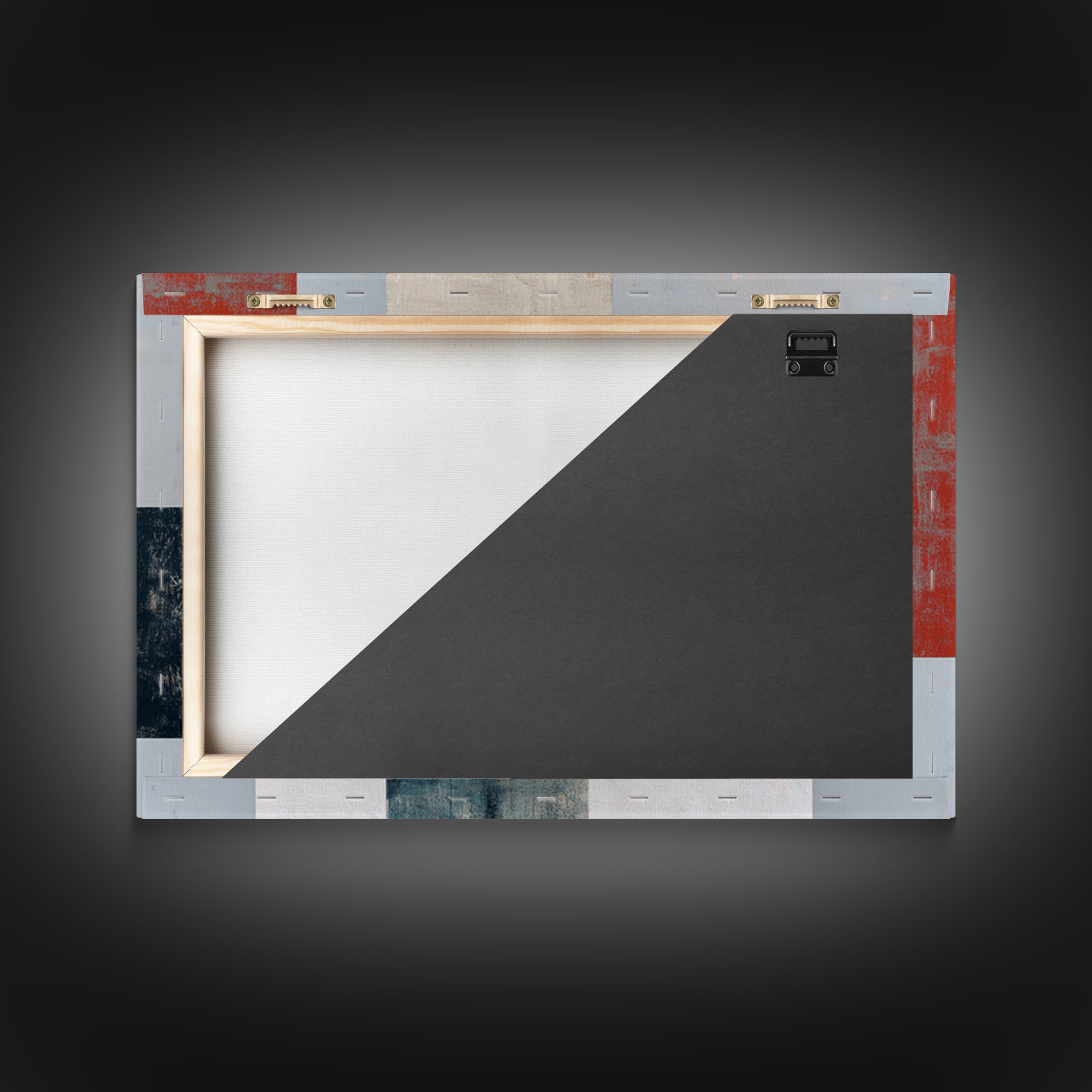 One Red Square Balanced Framed Canvas Print, Minimalist Art, Large Wall Art, Living Room Decor, Minimal, Japanese Wall Art, MIN-3x2-14