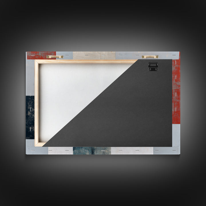 One Red Square Balanced Framed Canvas Print, Minimalist Art, Large Wall Art, Living Room Decor, Minimal, Japanese Wall Art, MIN-3x2-14