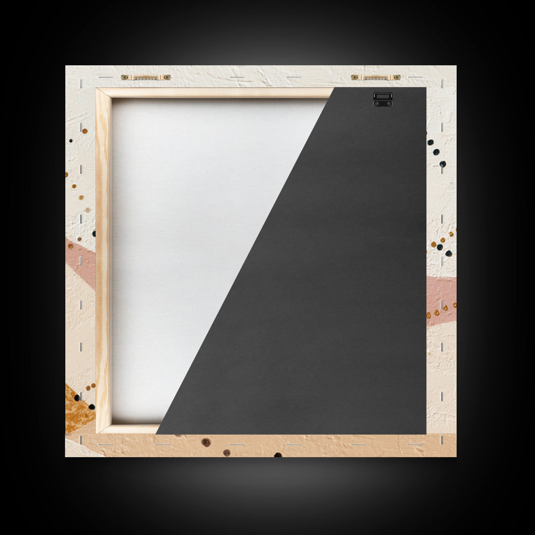 Minimal Mountain Scene Framed Canvas Print, Midcentury Modern Art, Abstract Wall Art, Living Room Decor, Watercolor Art, Retro, MMA-1x1-39