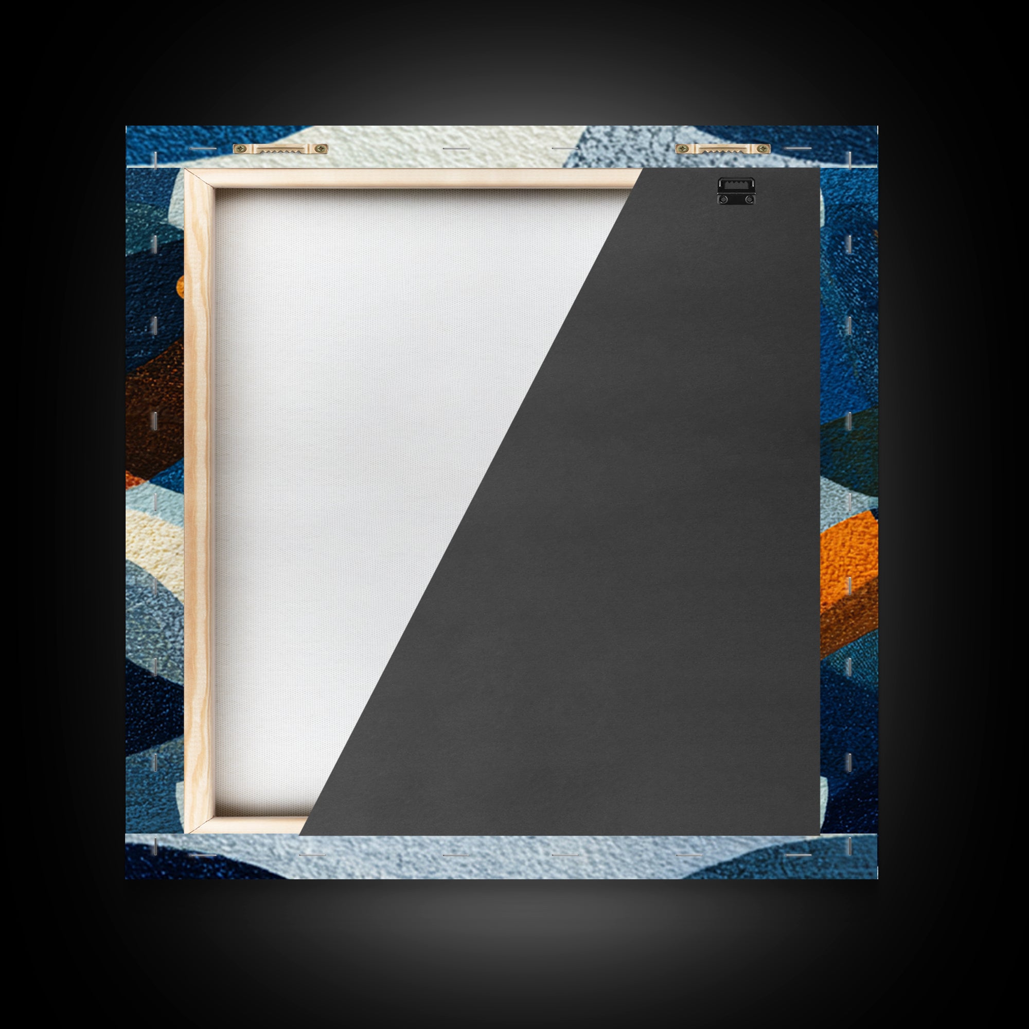 Abstract Fish Shapes Framed Canvas Print, Midcentury Modern Art, Retro Wall Art, Living Room Decor, Fine Art, Retro, MMA-1x1-66
