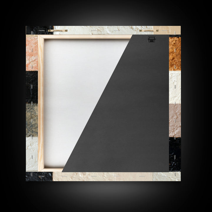 Desert Landscape Reduced to Color Blocks Framed Canvas Print, Midcentury Modern Art, Fine Art Print, Living Room Decor, Retro, MMA-1x1-80
