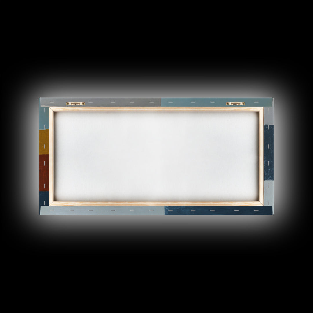 Oval and Rectangle Composition Framed Canvas Print, Midcentury Modern Art, Prints, Living Room Decor, Oil Painting, Retro, MMA-2x1-60