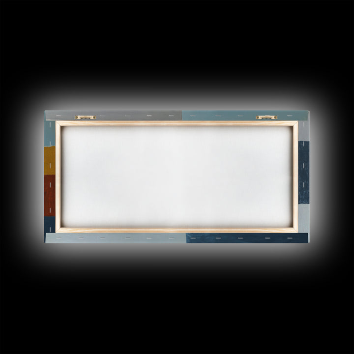 Oval and Rectangle Composition Framed Canvas Print, Midcentury Modern Art, Prints, Living Room Decor, Oil Painting, Retro, MMA-2x1-60