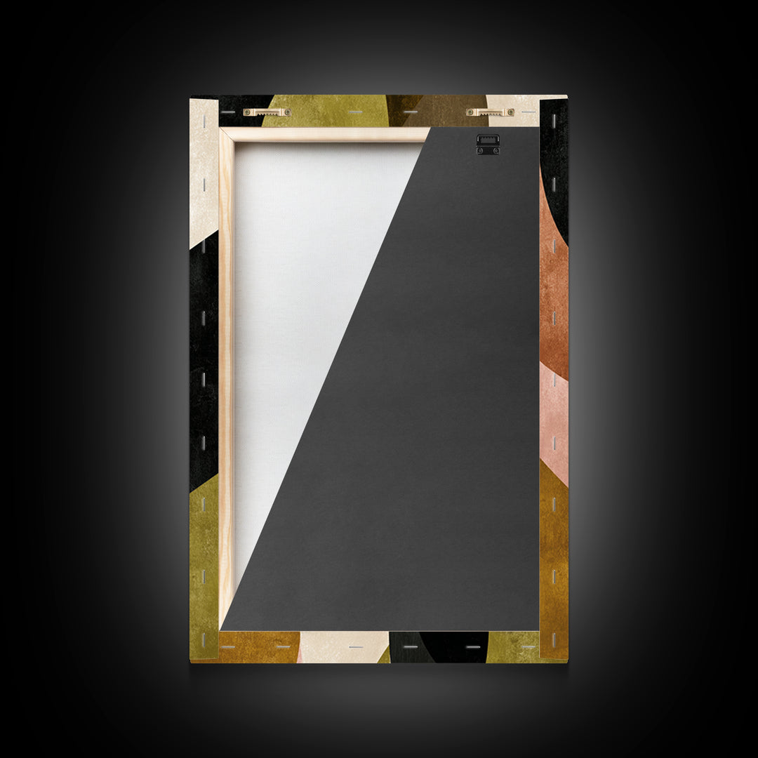 Abstract Leaf Shapes Framed Canvas Print, Midcentury Modern Art, Home Decor, Living Room Decor, Fine Art, Retro, Boho, MMA-2x3-18