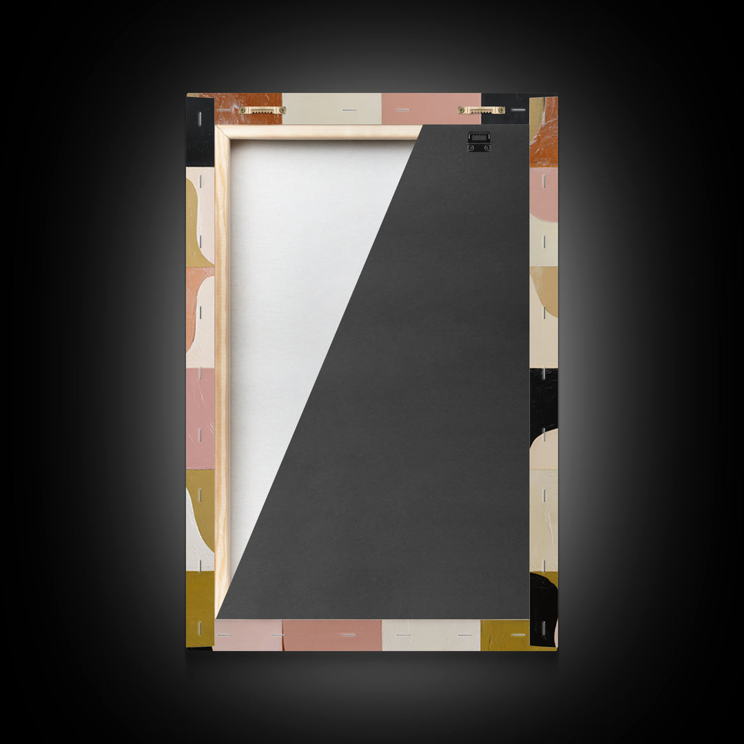 Checkerboard and Organic Blob Balance Framed Canvas Print, Midcentury Modern Art, Minimalist Decor, Living Room Decor, Retro, MMA-2x3-30