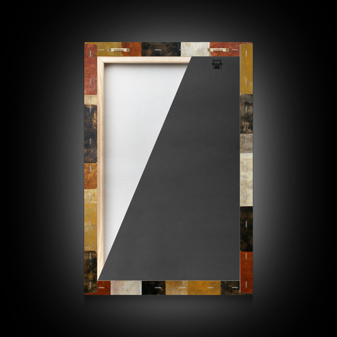 Checkerboard and Organic Blob Balance Framed Canvas Print, Midcentury Modern Art, Printable, Living Room Decor, Fine Art, Retro, MMA-2x3-78