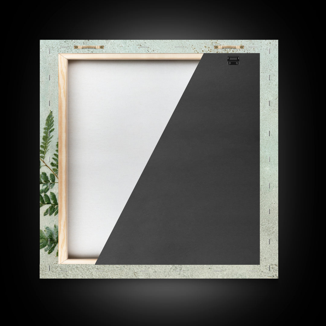 Minimal Green Fern Specimen Framed Canvas Print, Medical Office Art, Gallery Decor, Office Decor, Fine Art, Calm, MOA-1x1-32