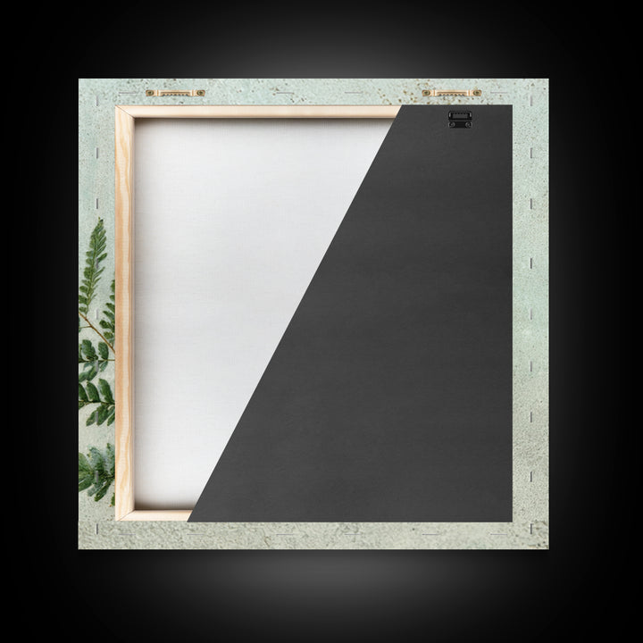 Minimal Green Fern Specimen Framed Canvas Print, Medical Office Art, Gallery Decor, Office Decor, Fine Art, Calm, MOA-1x1-32